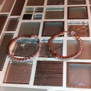 Rose goldtone hoops